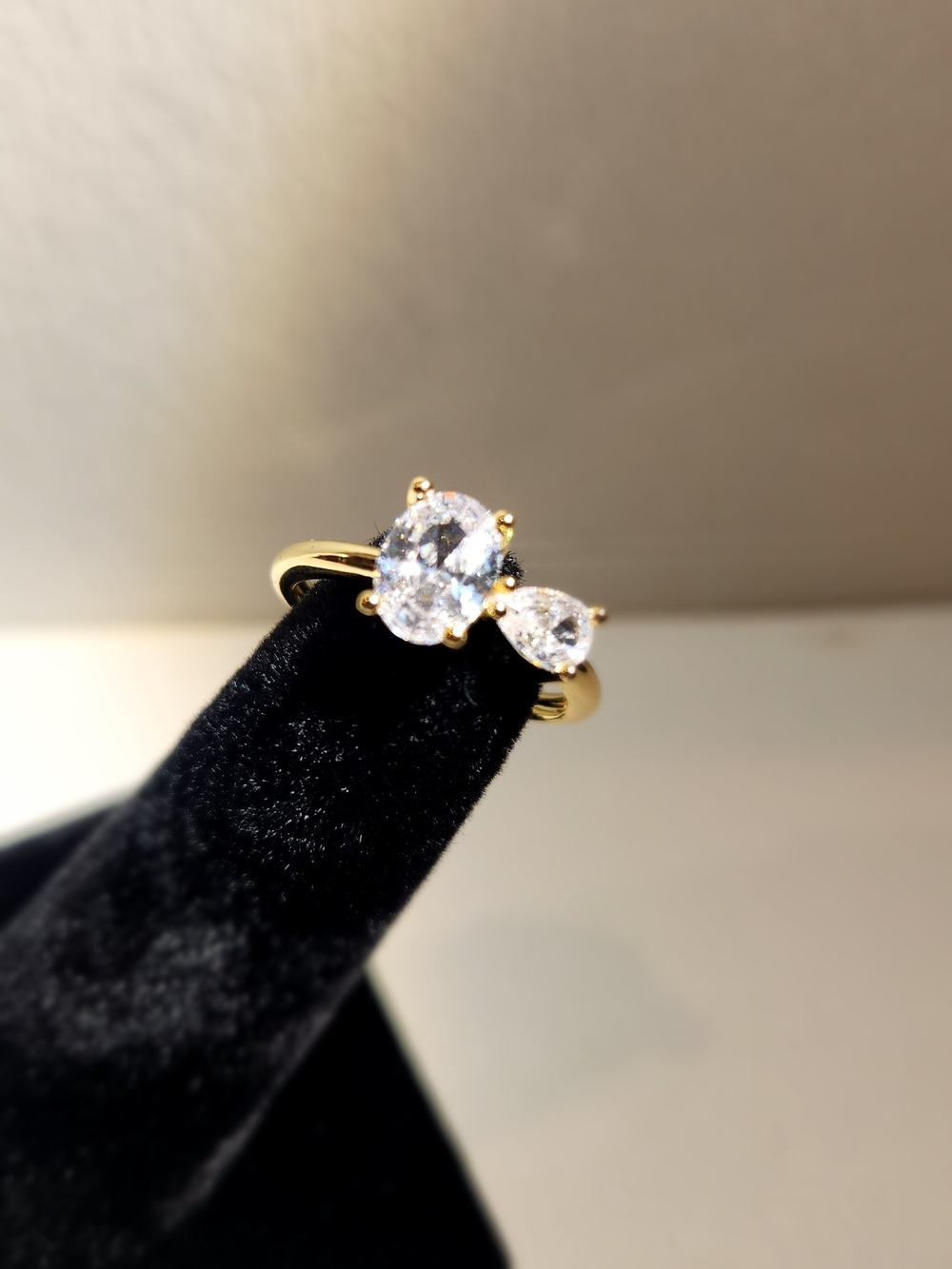 Pretty Bird Gold Plated Two Stone Ring